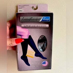 Moving Comfort Black Support Knee High Socks